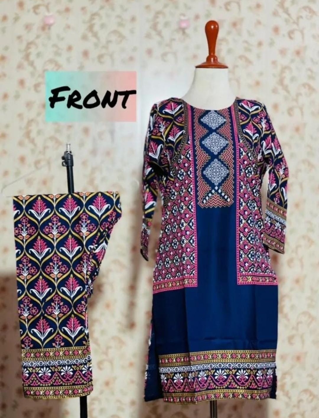 Samar's Fashion Summer Trendy Multicolor Printed 2pc Dress for Women & Girls